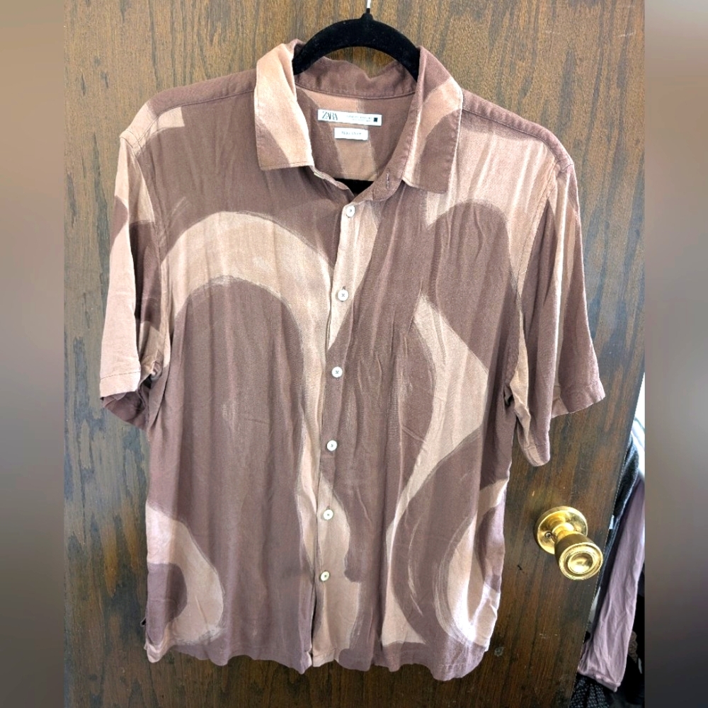 Zara Abstract Button-down Shirt